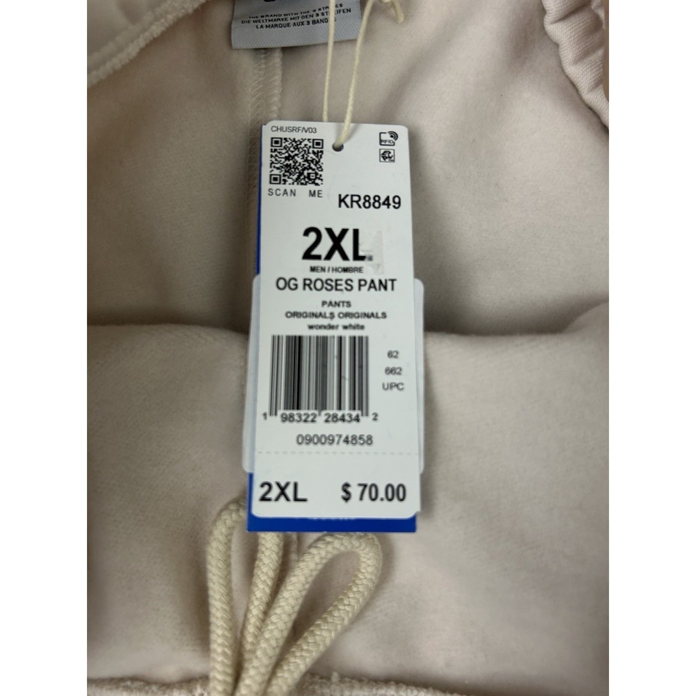 Adidas Originals Roses Fleece Mens Size 2XL Jogger Pants Wonder White KR8849 NWT - Picture 9 of 9